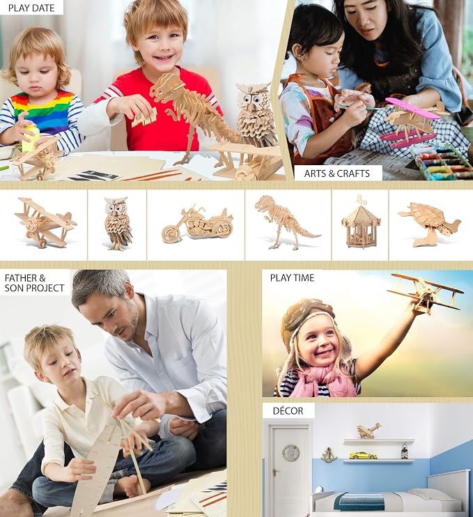 Puzzled Wooden Airplane Model Kits - Image 5