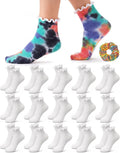 Syhood White Cotton Crew Socks for Tie dye Party Casual Soft Cushion Novelty by Syhood