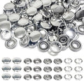 100 Sets Metal Snap Buttons, Sterling Silver Solid Sewing Snaps by Unknown