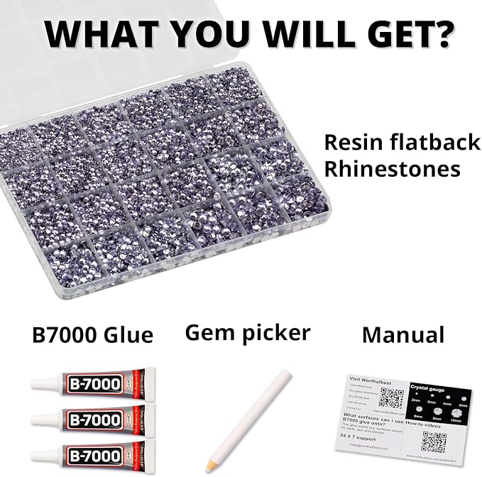 33000Pcs Lavender Rhinestones for Bedazzling, Mixed Sizes 2, 6mm Bedazzle Kit - Image 2