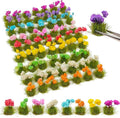 Warmtree 63 Pcs Miniature Colorful Flower Cluster DIY Static Grass Tufts Model by Warmtree