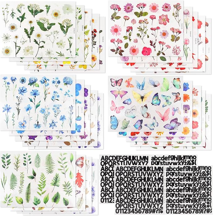 500Pcs Natural Flower Stickers by Weenkilly