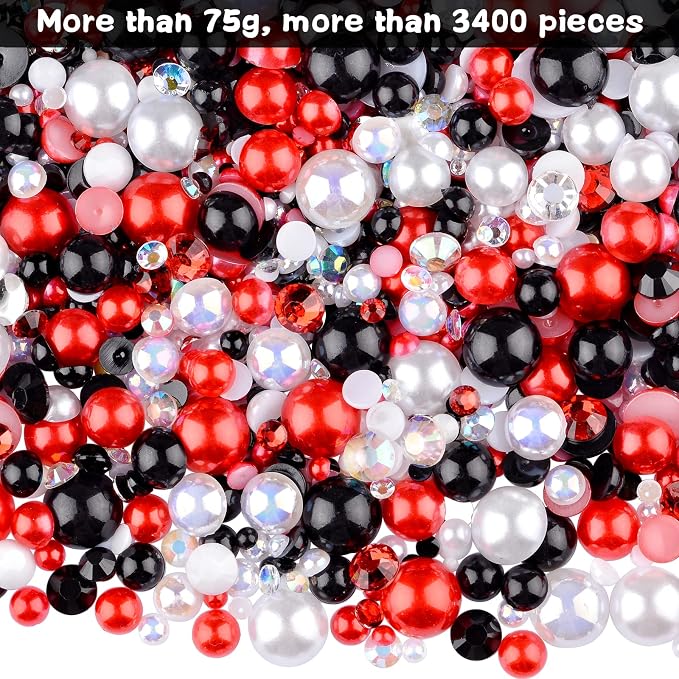 3900+ Pcs Rhinestones and Pearls Kit, 2-10mm Flatback Gems - Image 2