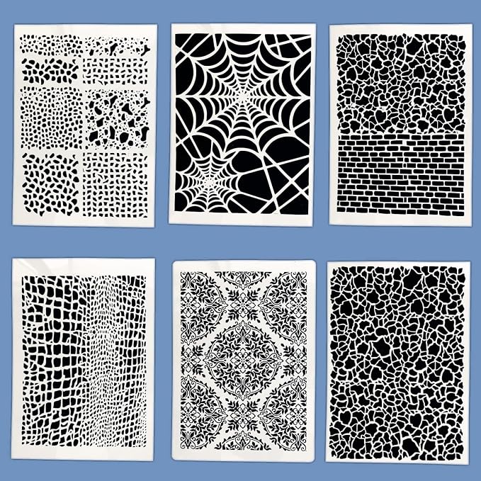 TIAMECH 6 Pcs A4 Reusable Mosaic Graffiti Stencils - Image 8