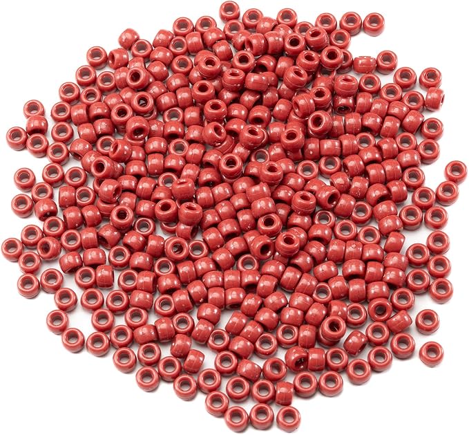 Gxueshan 1000 Pcs Acrylic Wine Red Pony Beads 6x9mm Bulk - Image 2