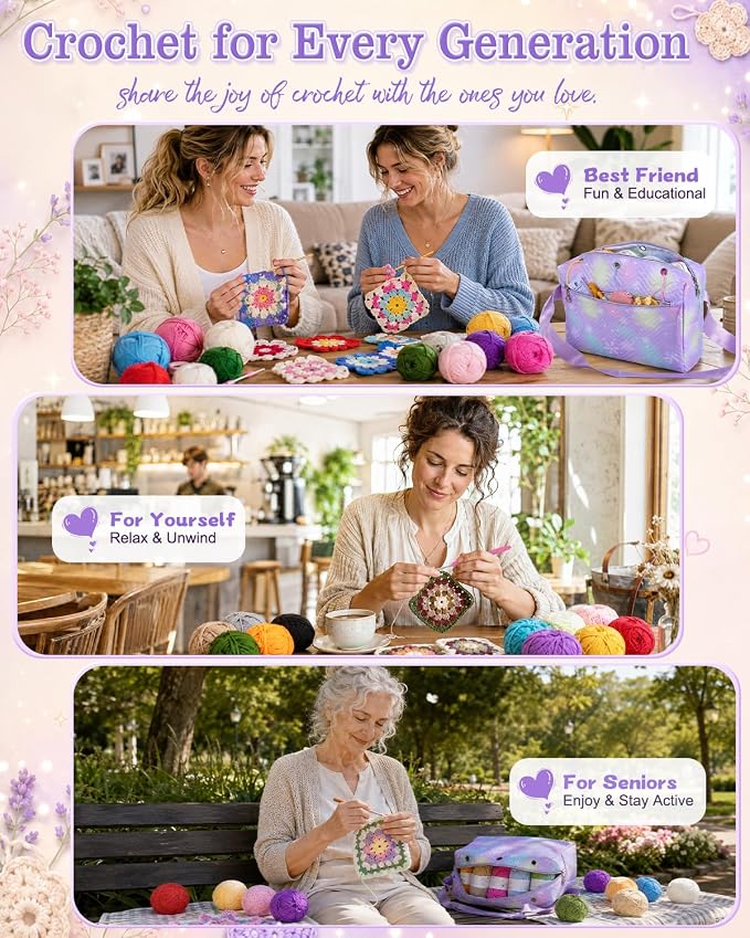 Aeelike Crochet Kit for Beginners Adults, Complete & Colorful Yarn Kit - Image 6