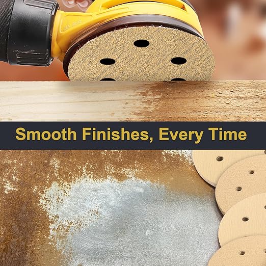 100 PCS 6 Inch 6 Hole Sanding Discs 400 Grit Hook and Loop Adhesive Round Sandpaper for Random Orbital Sander