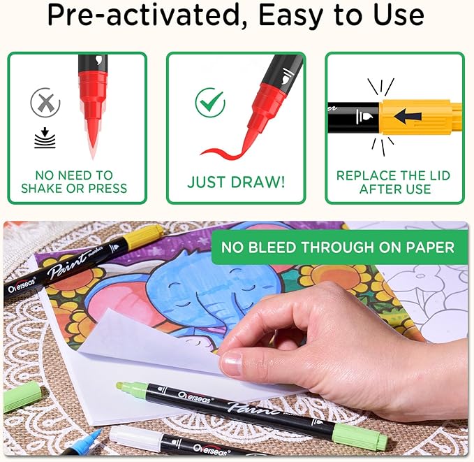 Overseas 6 Silver Acrylic Paint Markers, Dual Tip Paint Pens Acrylic Marker | - Image 6