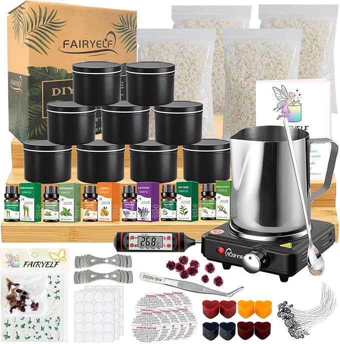 FAIRYELF Candle Making Kit for Adults, Soy Wax & Wax Melter, DIY Candle Kit | by FAIRYELF