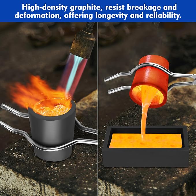Coitak 9 Pieces Graphite Torch Melting Casting Kit, Graphite Ingot Mould | 2 - Image 6