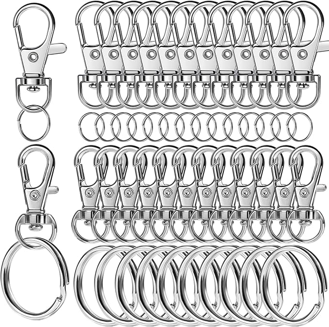 LEOBRO 60 PCS Swivel Snap Hooks and Key Rings, Keychain Clips and Key Chain by LEOBRO