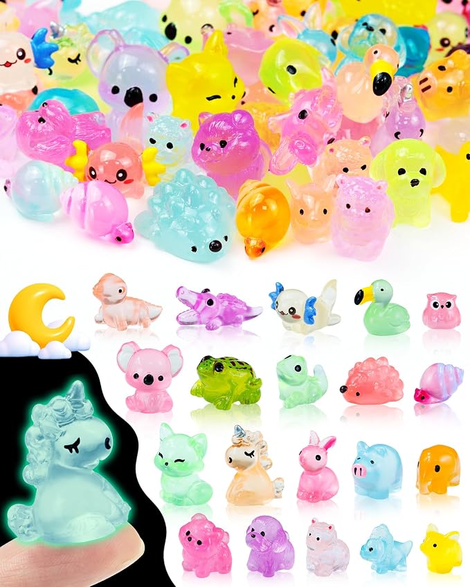 FIVEIZERO 100PCS Luminous Mini Resin Terrestrial Animals Bulk by FIVEIZERO