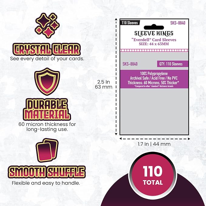 Sleeve Kings Everdell Mini Compatible Card Sleeves – 110 Pack, 44 x 63 mm - Image 4