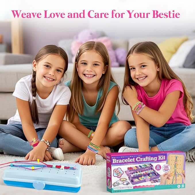 TingingYuli Friendship Bracelet Making Kit, 3-Layer Storage Box, Gift 6-12 | - Image 6