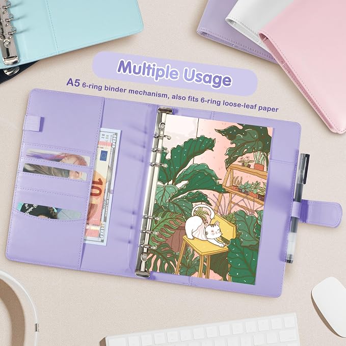 A5 Kpop Photocard Binder with 30 Pack 4-Pocket Card Pages, 6 Ring A5 Binder - Image 7