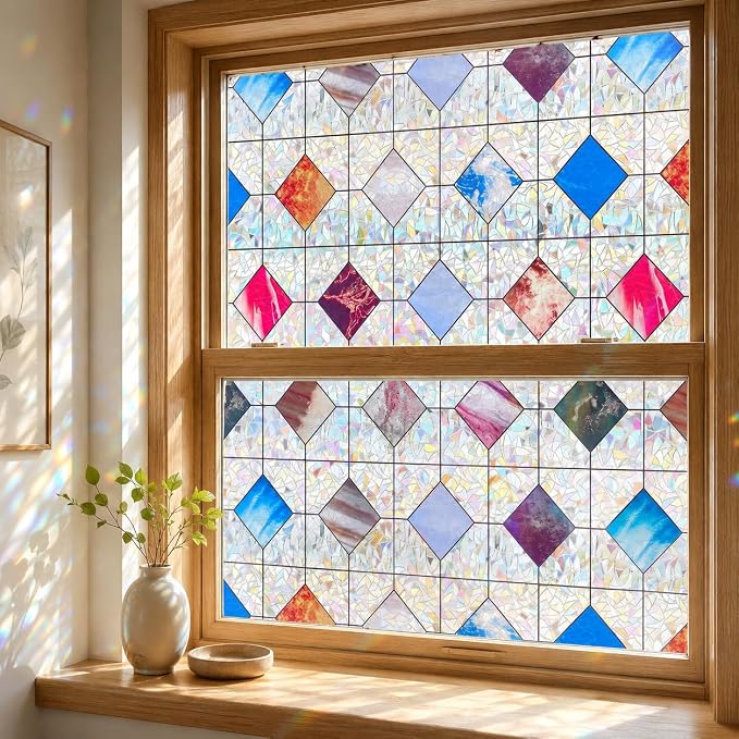 ADD.HERES Window Privacy Film, Stained Glass Decorative Static Cling, Removable by ADDHERES