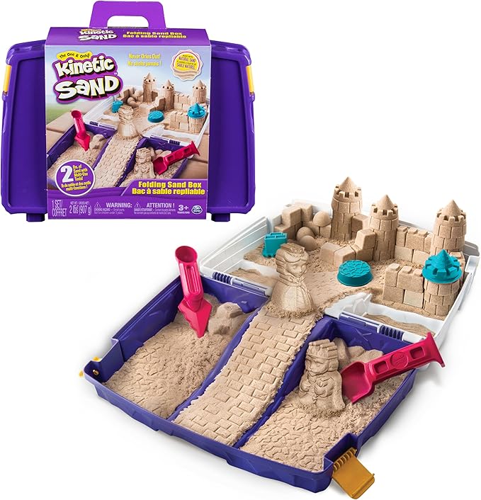 Kinetic Sand Folding Sandbox Set, Moldable Play Sand Sensory Toys, Ages 3+ by Unknown