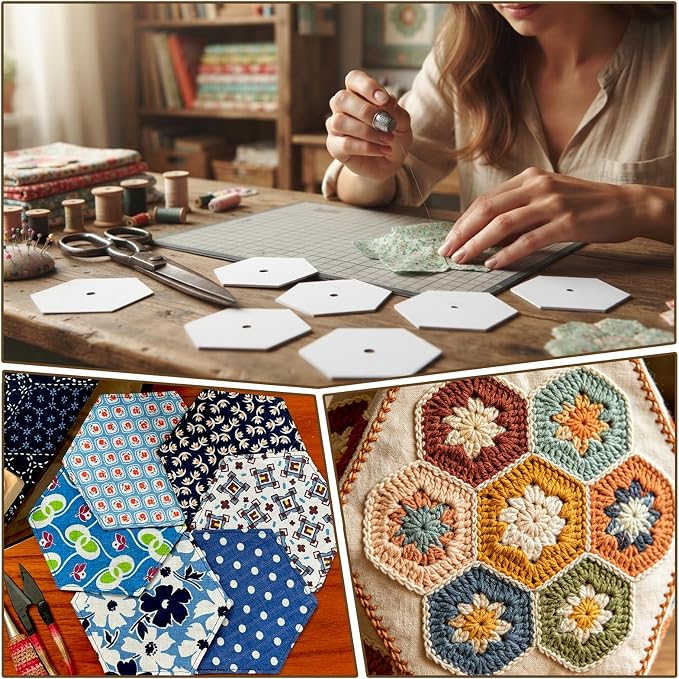 200 PCS Paper Piecing 2", Hexagon Quilting Templates - Image 6