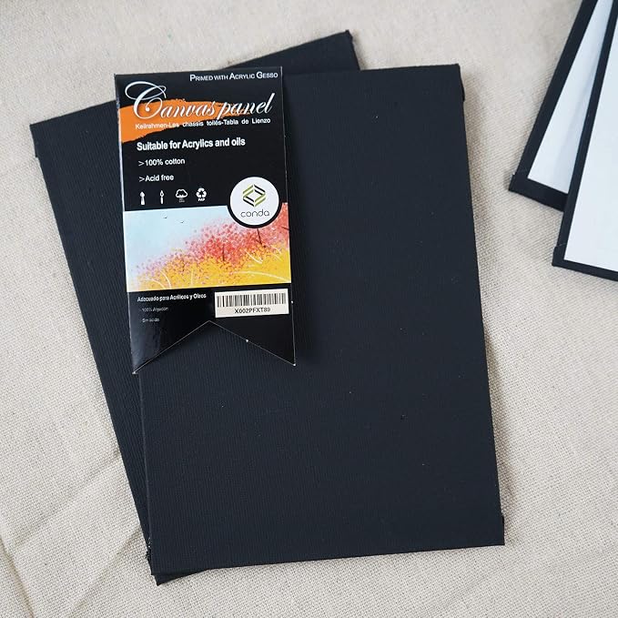 CONDA Black Canvases for Painting 11x14 inch, 100% Cotton Acid-Free, Canvas - Image 3