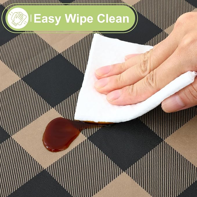 Smiry Rectangle Table Cloth, Waterproof Vinyl Tablecloth - Image 3