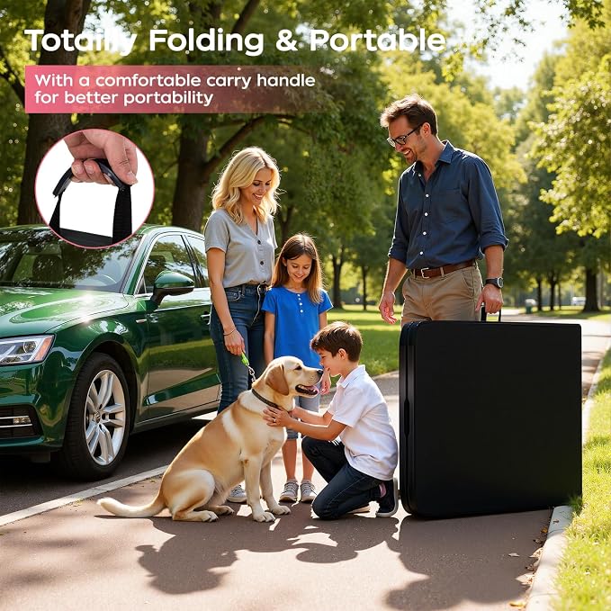 FDW 8FT Folding Table, Portable Fold-in-Half Plastic Picnic Party Table - Image 7