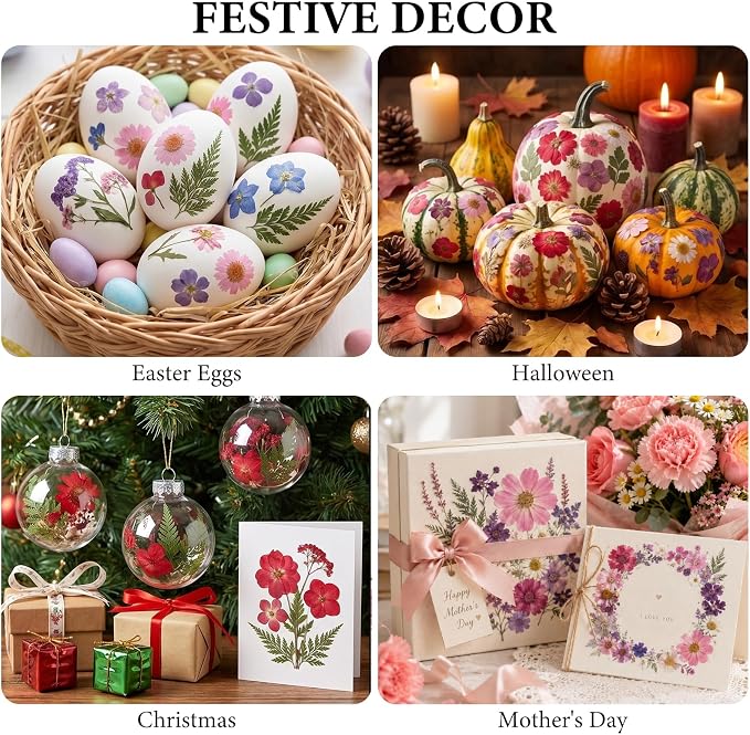 NESCCI 412 Pcs Purple Pink Dried Flowers - Image 7