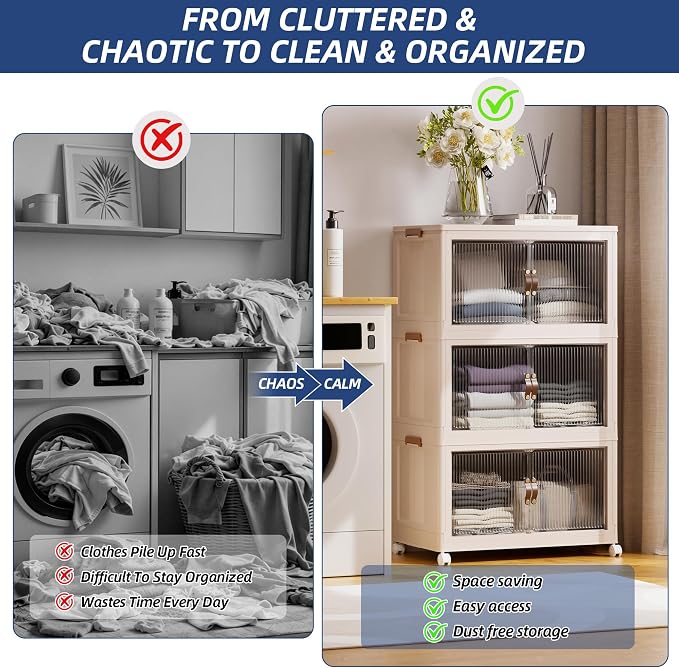 SAILUN 87Gal/348Qt Stackable Storage Bins Folding Collapsible Storage Bins - Image 2