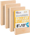 U.S. Art Supply 8" x 10" Unfinished Cradled Wood Panels by USArtSupply