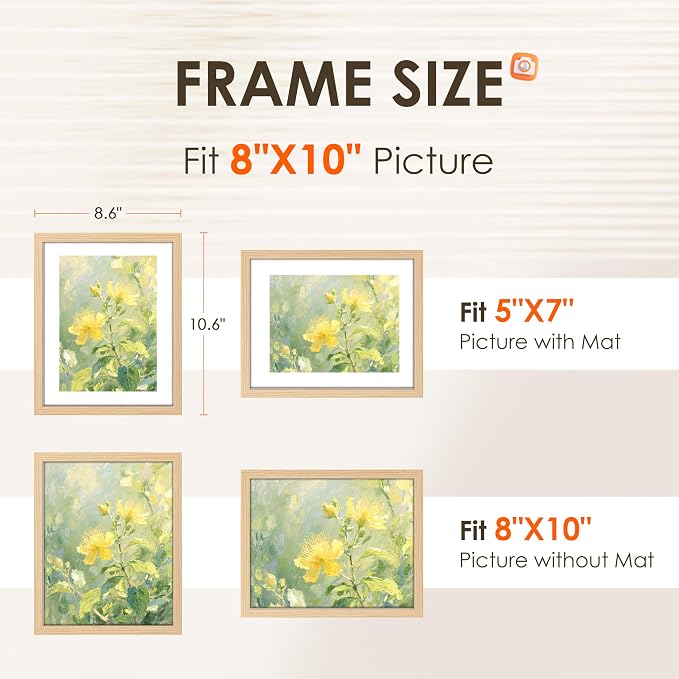 FIXSMITH 8x10 Picture Frame Set of 2, Photo Frame - Image 2