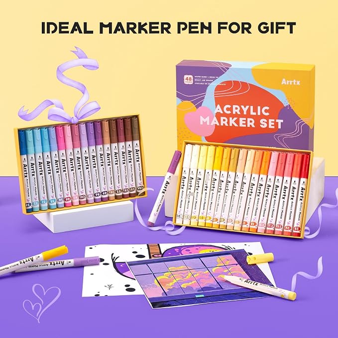 Arrtx 48 Colors Acrylic Marker, - Image 5