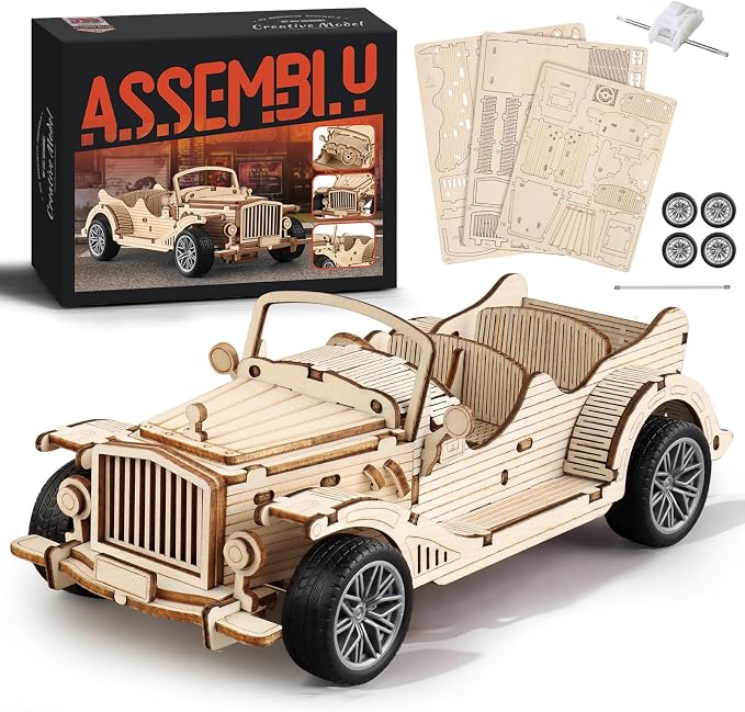 3D Wooden Puzzles Vintage Car Model by Unknown