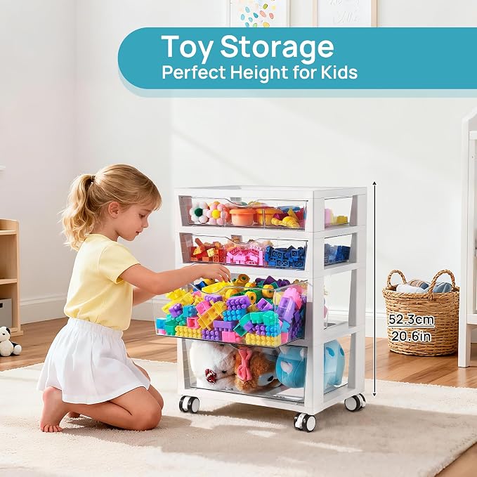 Vtopmart Plastic Drawer Storage Rolling Cart - Image 5