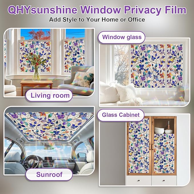 Stained Glass Window Privacy Film Decorative Rainbow Static Clings – Ideal - Image 6