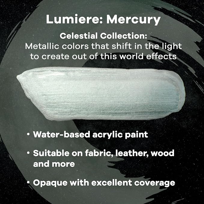 Jacquard Lumiere 2.25oz Fabric Paint Mercury - Image 2