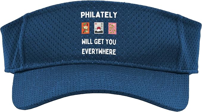 Fun Stamp Collecting Philately Will Get You Everywhere Sport Sun Visor by Unknown