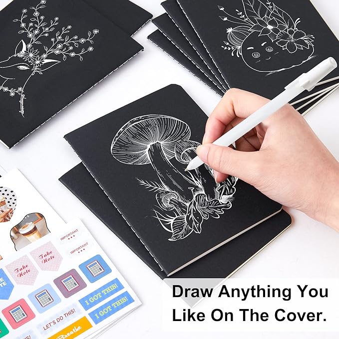 feela 170 Pack Blank Kraft Notebooks, Unlined Sketchbook Mini Cute Note Pad - Image 3
