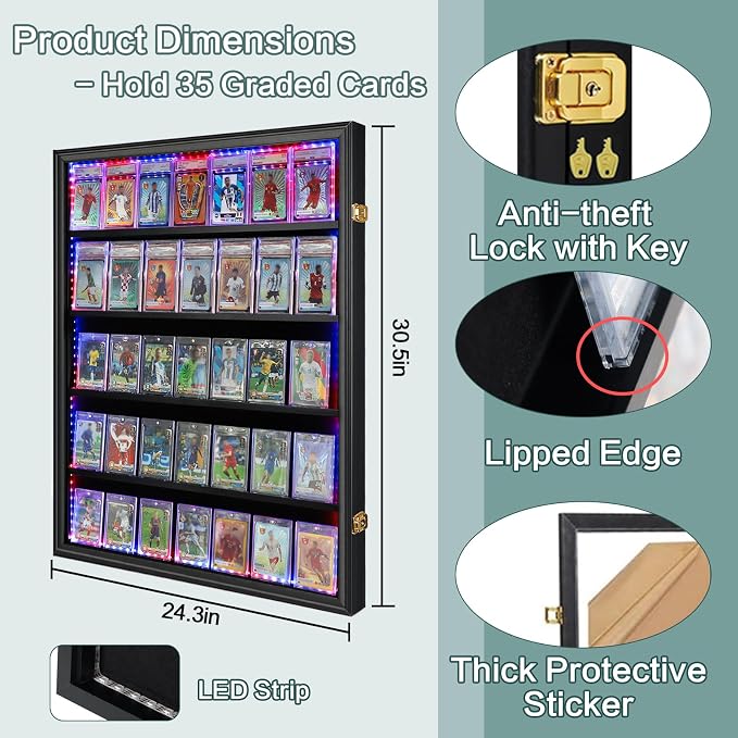 35 Graded Sports Card Display Case - Image 2