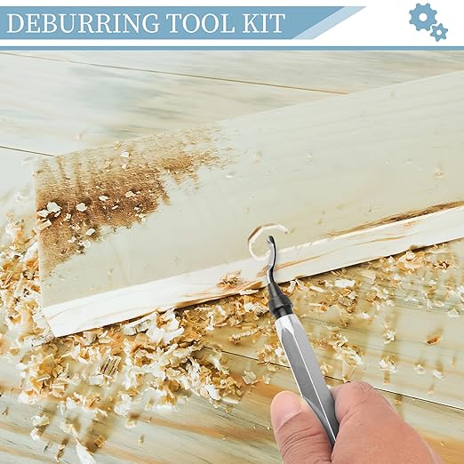 Deburring Tool with 12 High Speed Steel Blades, Deburring Tool 3D Printing, Deburring Tool for Metal, Resin, Copper, Plastic, PVC Pipes, 3D Printed Edges (1 Silver Handle)