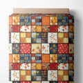 Autumn Patchwork Cotton Fabric Panel 61 x 36.6 Inches, Vintage Quilt Style by FabricsTown