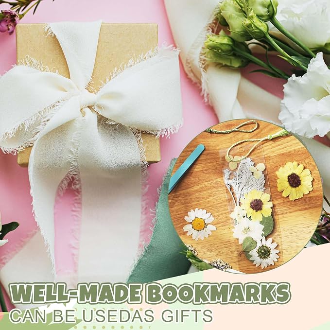 AmazingSpark 222 Pcs Dried Flower Bookmark Making Kit Include DIY Pressed - Image 7