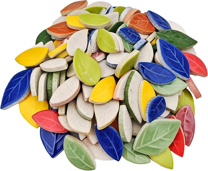 500g/1.1lb Leaf-Shaped Ceramic Mosaic Tiles, Ceramic Mosaic Pieces - Image 7