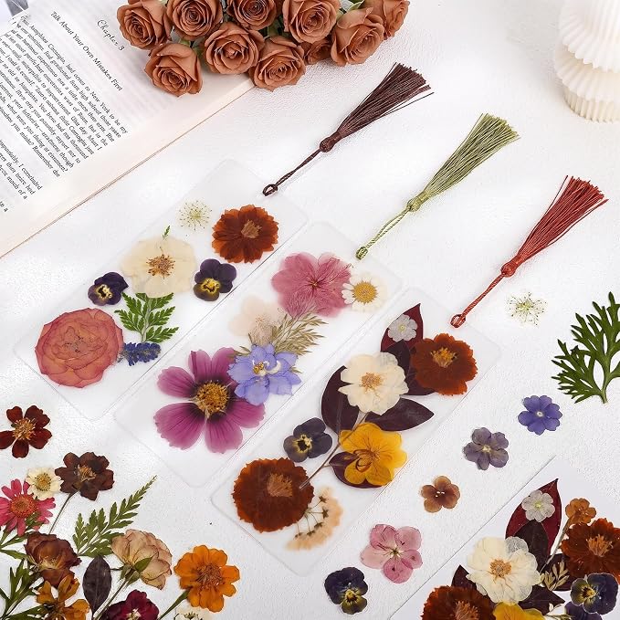 344 Pcs Pressed Flower Bookmark Making Kit | 50 Laminating Pouches - Image 3