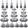 Rocaris 24 PCS Wire Wheel Brush for Drill , Carbon Steel Drill Wire Brush Set with 1/4-Inch Hex Shank for Rust Removal, Corrosion and Scrub Surfaces