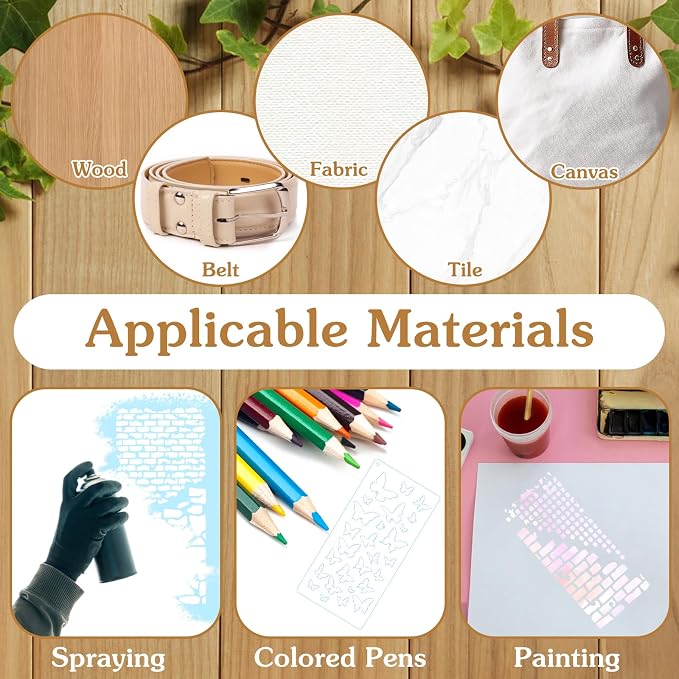 19 Pcs Stencils for Crafts Reusable, Journaling Stencils, Music Sheet, - Image 3