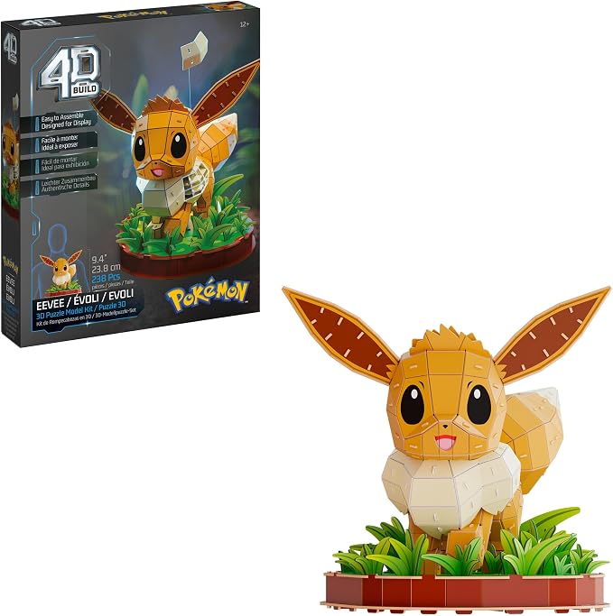 4D Build Pokémon Eevee 3D Puzzle Model Kit, Desk Décor, Shelf Display by 4DBuild