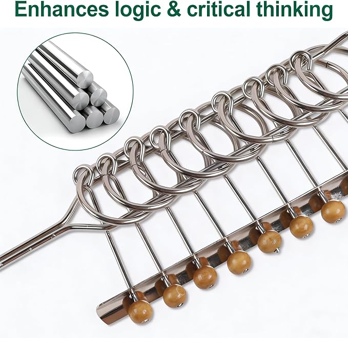 MAGIKON Traditional Brain Teaser, Classical Metal Chinese 9 Rings Puzzle | Metal - Image 3