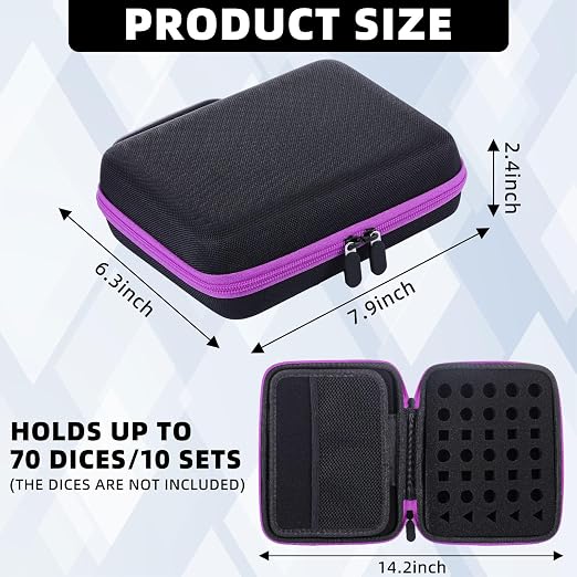 Aoriher 1 Pcs Dice Case with Removable Slotted Tray - Image 2