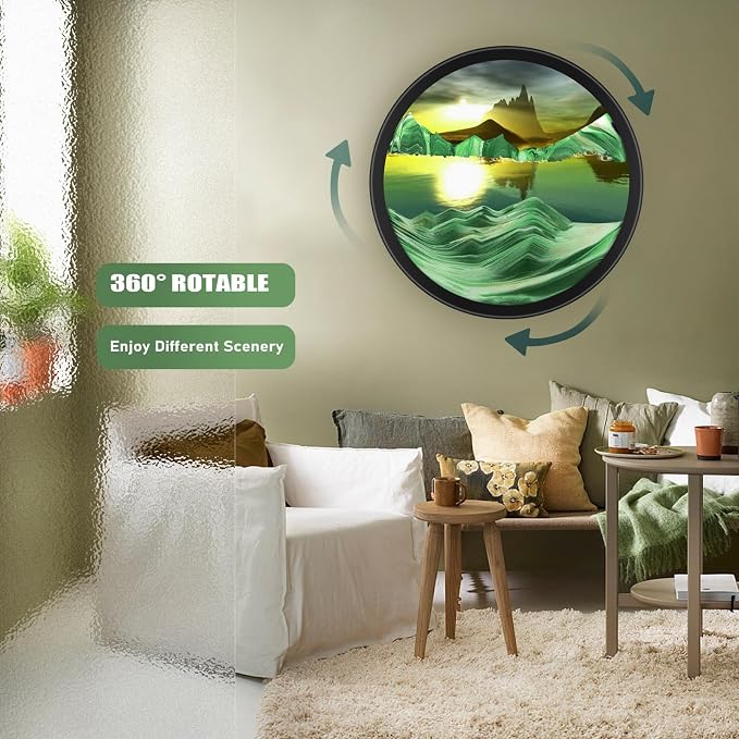 17.3" Moving Sand Art, 3D Sand Art Pictures Deep Sea Sandscape Living Room - Image 2