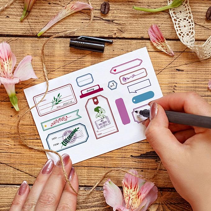 GLOBLELAND Label Clear Stamps Bookmark Silicone Clear Stamp Notes Transparent - Image 3