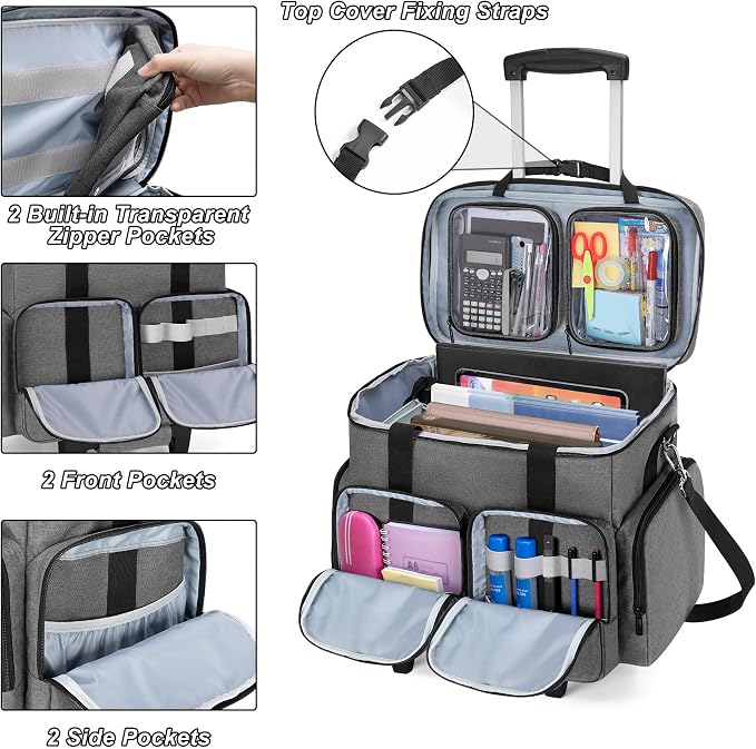 CURMIO Rolling Teacher Tote Bag - Image 3